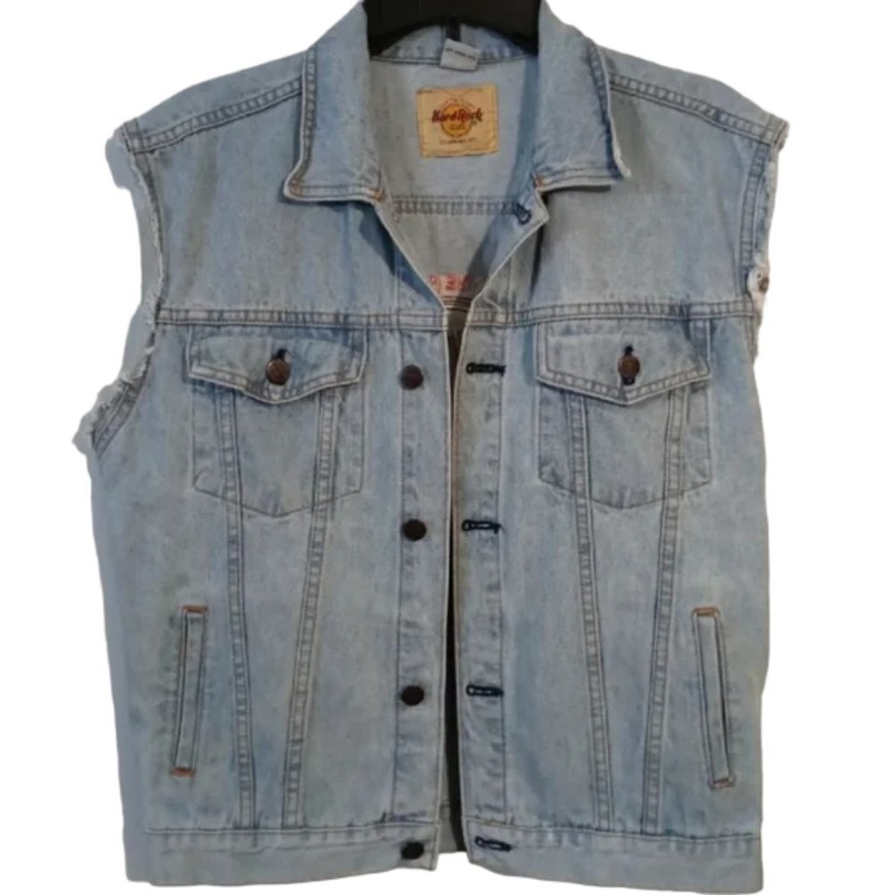 Hard Rock Café Denim Vest size 12